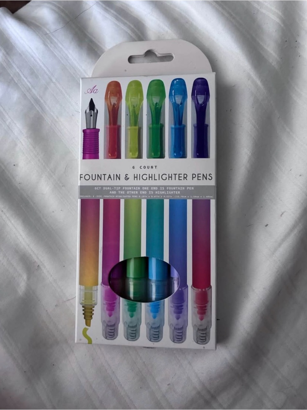 6 Count Fountain & Highlighter Pens Aa